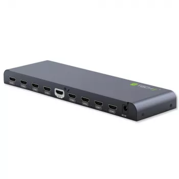 Techly Splitter HDMI 2.0 4K UHD 3D 8-fach, HDMI, 8x HDMI, 3840 x 2160 Pixel, Schwarz, Aluminium, 4K Ultra HD