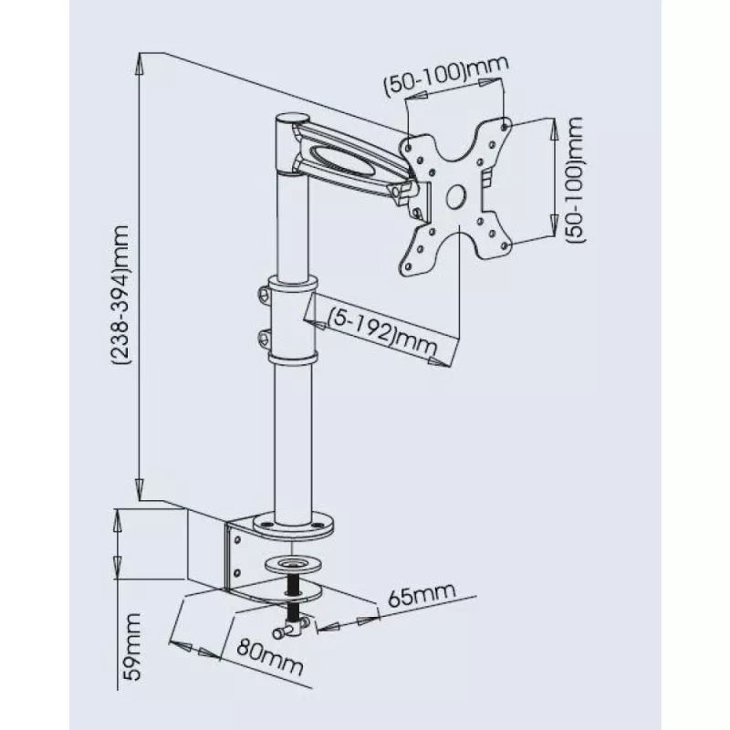 Techy 13-27 Zoll Tischständer für Monitor Mittelarm neigbar ICA-LCD 501BK