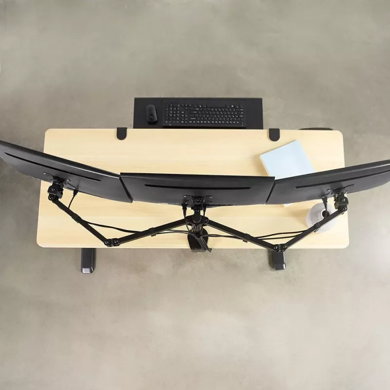 Techly 13-24 Zoll Tischständer für 3 Monitore mit Klemme ICA-LCD 482-T