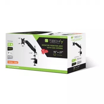 Techly Schreibtisch-Gasdruckfeder für Monitor 15-27 inch” 360mm Schwarz ICA-LCD 111-BK