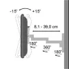Techly 13-30 Zoll Wandhalterung für LED TV LCD neigbar 3 Gelenke Silber” ICA-LCD 104