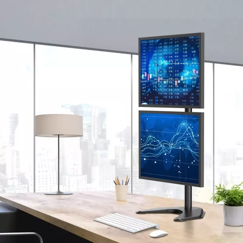 Techly ICA-LCD 2520V Monitorhalterung / Standfuß 68.6 cm (27 Zoll) Schreibtisch Schwarz