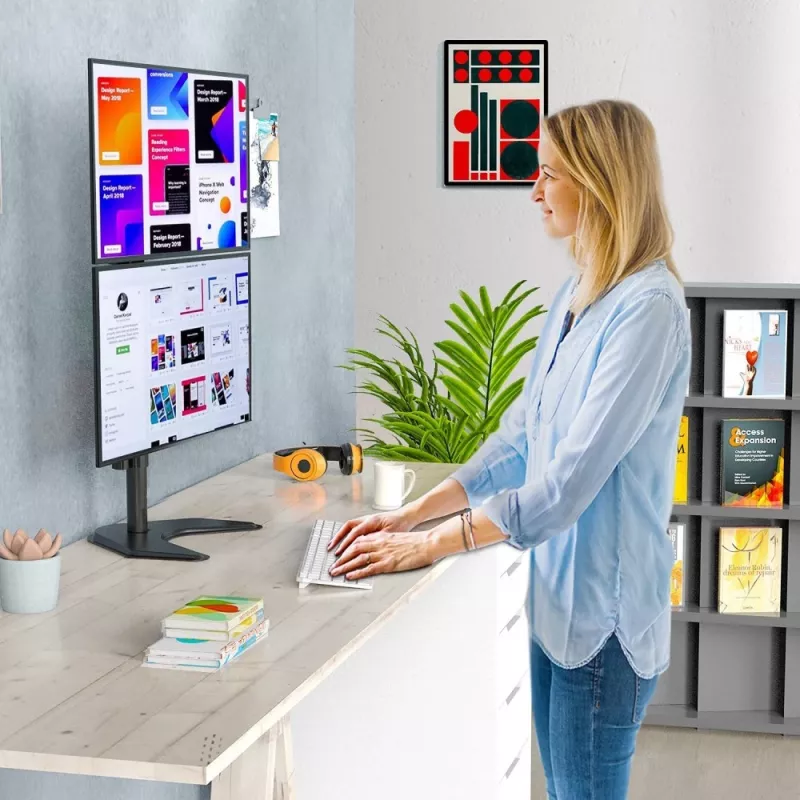 Techly ICA-LCD 2520V Monitorhalterung / Standfuß 68.6 cm (27 Zoll) Schreibtisch Schwarz