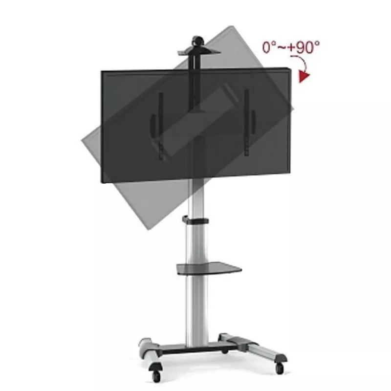 Techly Bodenständer Rollwagen für LCD / LED / Plasma 37-70 mit Ablage ” ICA-TR15