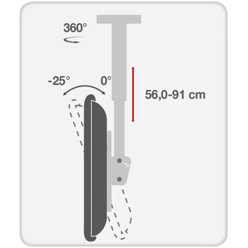 Techly 37-70 Teleskop-Deckenhalterung Universal LED TV LCD-Halterung ICA-CPLB 946S