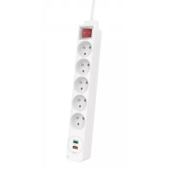 Hama 44133758 Stromverlängerung 1,4 m 5 AC-Steckdosen Innenbereich Weiß