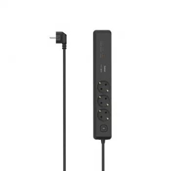 Hama 00223192 Verlängerungskabel 1,4 m 3 AC-Steckdose(n) Innenbereich Schwarz, Grau