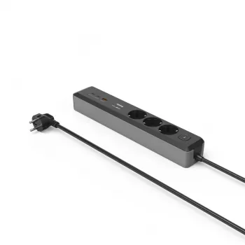 Hama 00223192 Verlängerungskabel 1,4 m 3 AC-Steckdose(n) Innenbereich Schwarz, Grau
