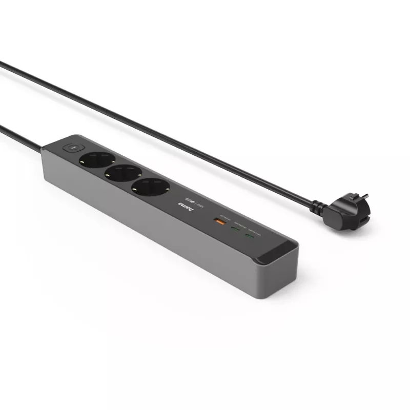 Hama 00223192 Verlängerungskabel 1,4 m 3 AC-Steckdose(n) Innenbereich Schwarz, Grau