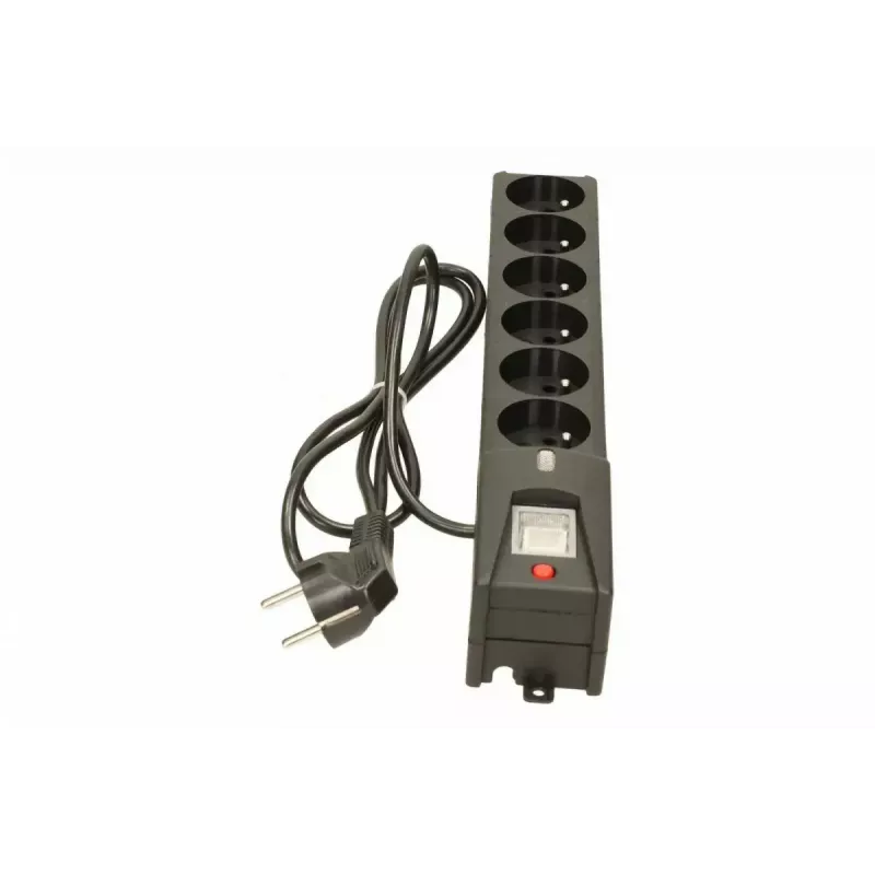 Überspannungsschutz lestar LX 610 G-A – 6 AC-Ausgänge, IEC 320, 1,5 m Kabel, 155 J, 230 V, schwarz