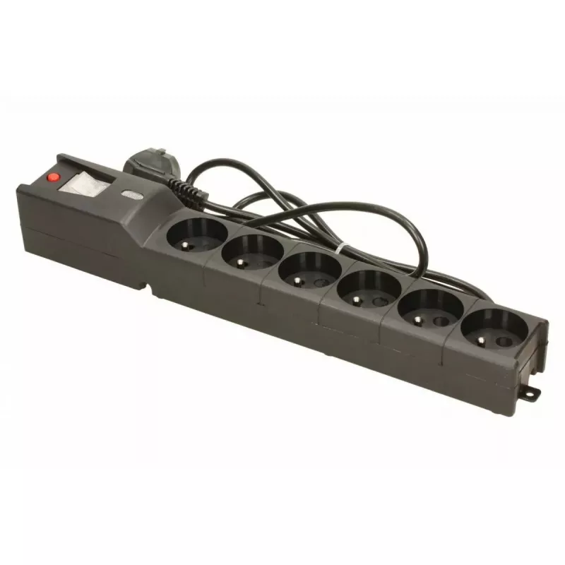 Überspannungsschutz lestar LX 610 G-A – 6 AC-Ausgänge, IEC 320, 1,5 m Kabel, 155 J, 230 V, schwarz