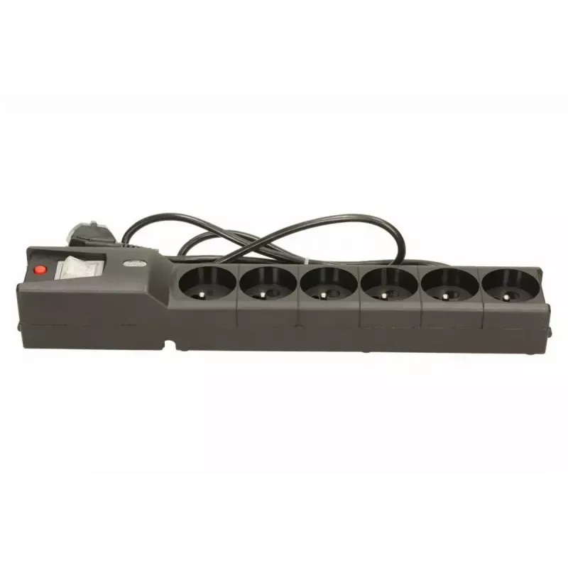 Überspannungsschutz lestar LX 610 G-A – 6 AC-Ausgänge, IEC 320, 1,5 m Kabel, 155 J, 230 V, schwarz