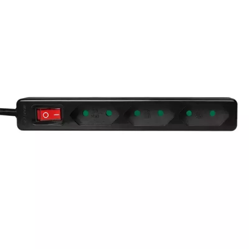 Stromverlängerung LogiLink LPS230B 1,5 m 3 Schutzkontaktsteckdosen Schwarz