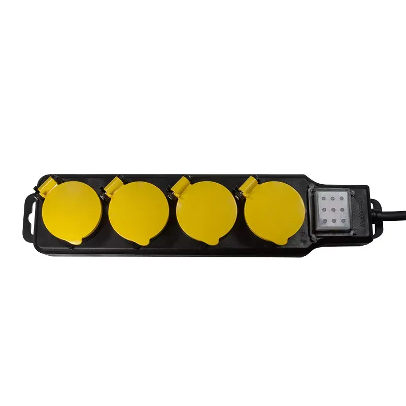 Stromverlängerungskabel LogiLink LPS254 1,5 m 4 AC-Steckdosen Outdoor Schwarz Gelb