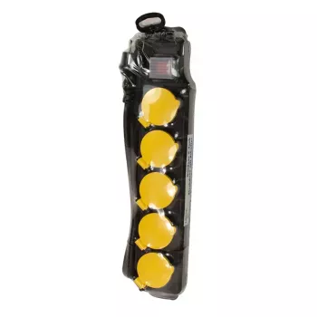 Stromverlängerung LogiLink LPS255 1,5 m 5 AC-Steckdosen Outdoor Schwarz Gelb