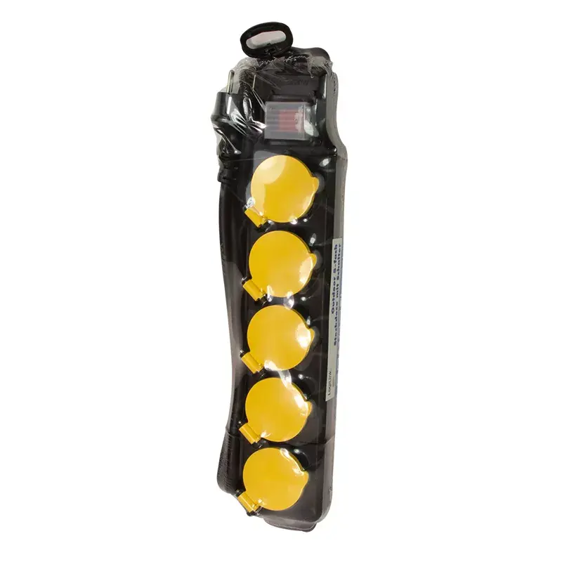 Stromverlängerung LogiLink LPS255 1,5 m 5 AC-Steckdosen Outdoor Schwarz Gelb