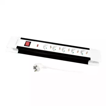 Power Extension LogiLink LPS211 3m 5 AC Outlets Indoor Schwarz White