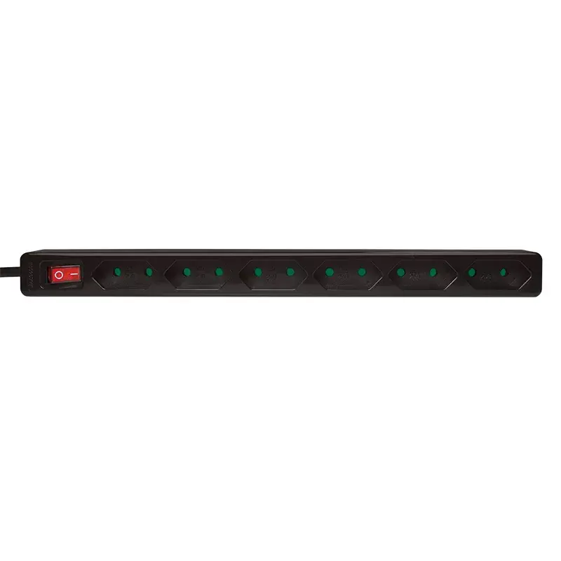 Power Extension LogiLink LPS232B 1.5m 6 AC Outlets Indoor Schwarz