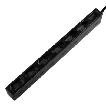 Power Extension LogiLink LPS231B 1.5m 6 AC Outlets Indoor Schwarz