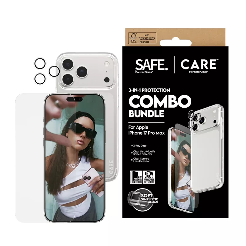 Bildschirmschutz-, Hüllen- und Kameralinsenschutz-Kombi PanzerGlass für iPhone 17 Pro Max CR60725