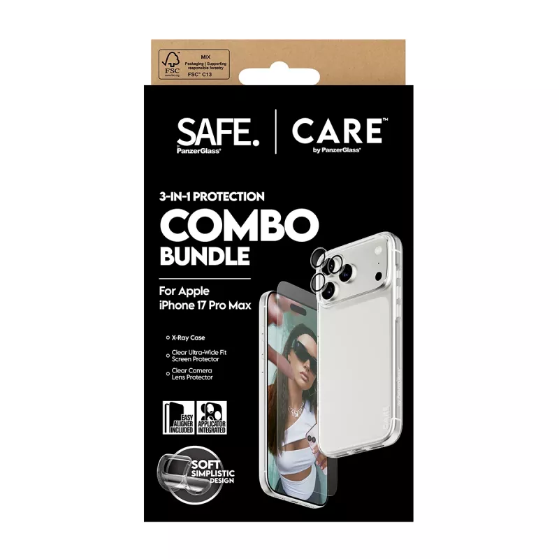 Bildschirmschutz-, Hüllen- und Kameralinsenschutz-Kombi PanzerGlass für iPhone 17 Pro Max CR60725