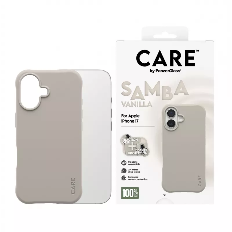 Cover PanzerGlass CARE by modische Hülle Samba Vanilla w. MagSafe iPhone 17