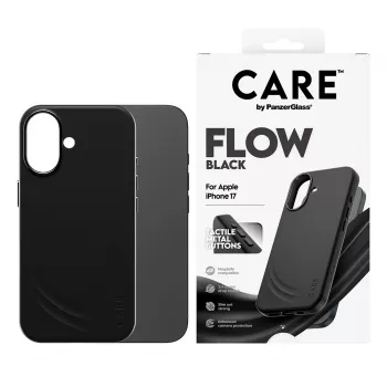 Schutzhülle PanzerGlass CARE Feature FLOW Case Schwarz mit MagSafe für iPhone 17
