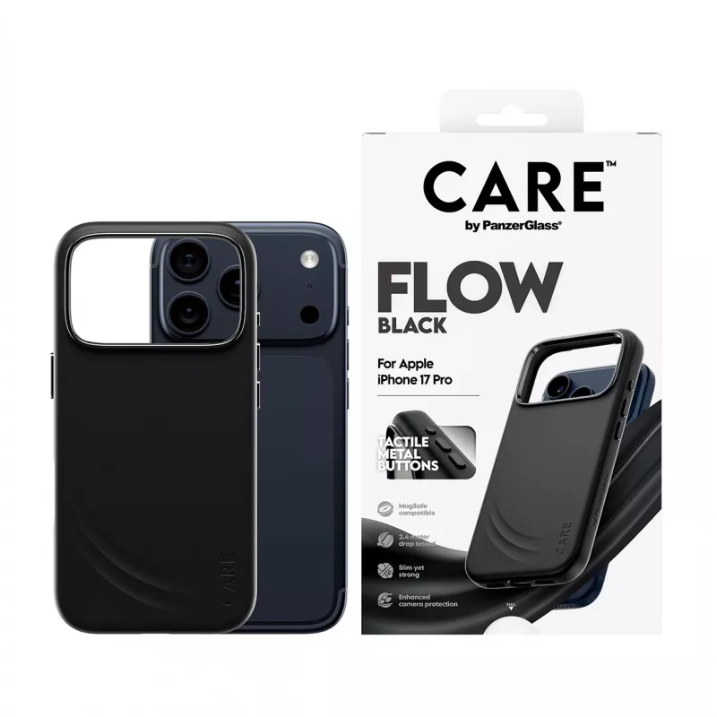 Schutzhülle PanzerGlass CARE by Feature FLOW Case Schwarz mit MagSafe für iPhone 17 Pro