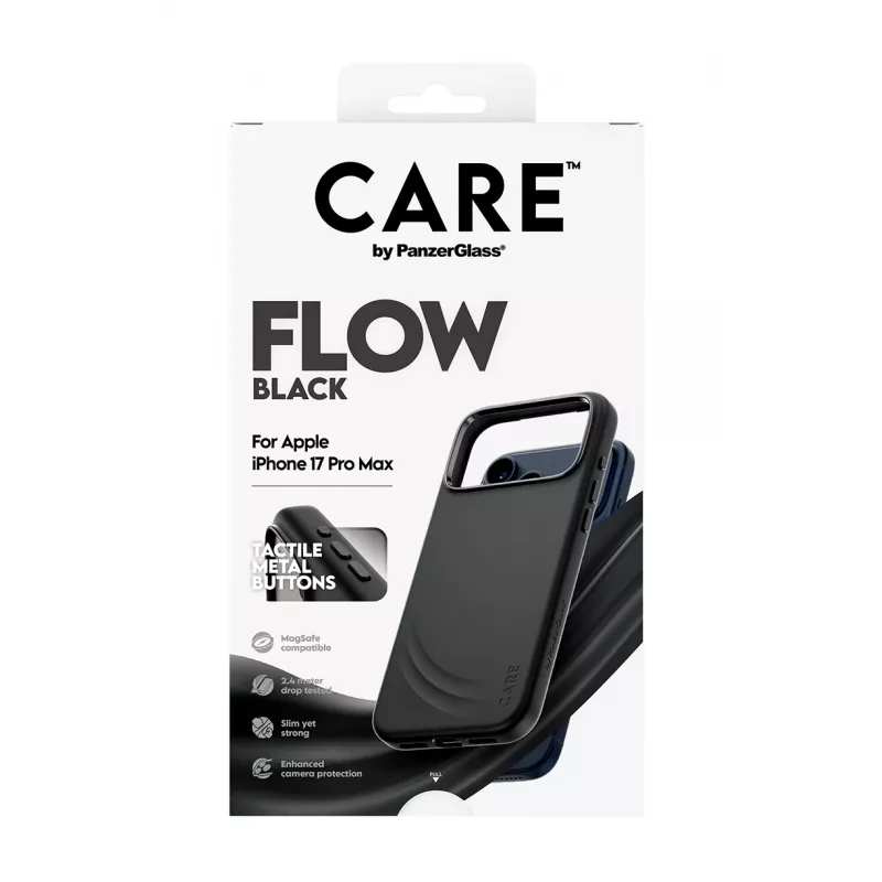 Schutzhülle PanzerGlass CARE by Feature FLOW für iPhone 17 Pro Max, Cover, schwarz, MagSafe-kompatibel