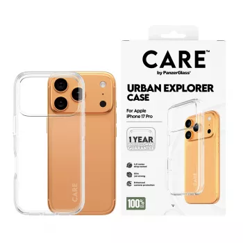 Schutzhülle PanzerGlass CARE by Flagship Hülle Transparent Urban Explorer mit klarem Rahmen für iPhone 17 Pro