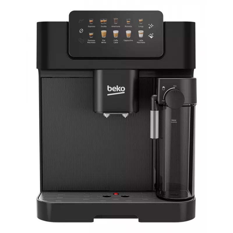 Beko CEG7304B CaffeExperto Kaffeevollautomat mit Dampfdüse, Espressomaschine, 2 l, Kaffeebohnen, Integriertes Mahlwerk, 1350 W, Schwarz, Silber