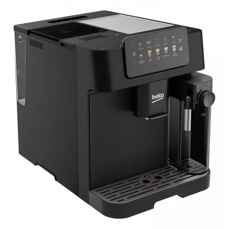 Beko CEG7304B CaffeExperto Kaffeevollautomat mit Dampfdüse, Espressomaschine, 2 l, Kaffeebohnen, Integriertes Mahlwerk, 1350 W, Schwarz, Silber