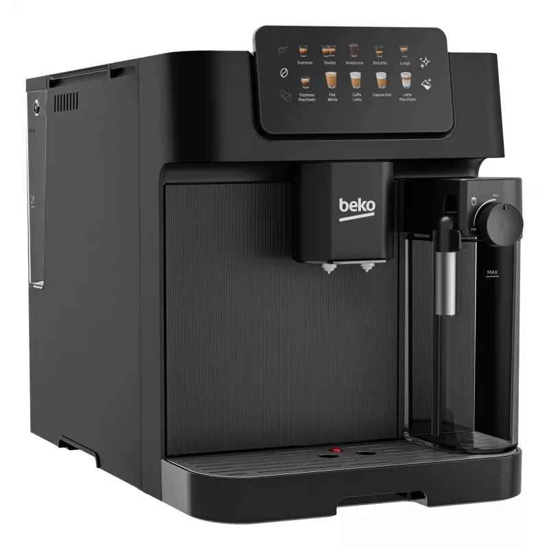 Beko CEG7304B CaffeExperto Kaffeevollautomat mit Dampfdüse, Espressomaschine, 2 l, Kaffeebohnen, Integriertes Mahlwerk, 1350 W, Schwarz, Silber