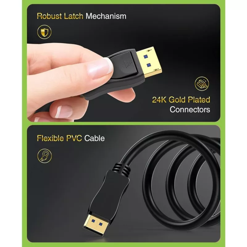 DisplayPort-Kabel Techly ICOC-DSP-A21-020 2 m Schwarz