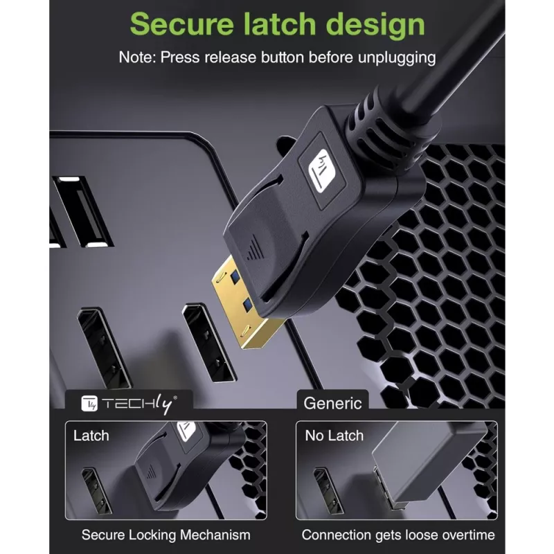 DisplayPort-Kabel Techly ICOC-DSP-A21-020 2 m Schwarz
