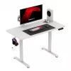 Gaming-Tisch huzaro Hero 8.1 — weißer elektrisch höhenverstellbarer Tisch 120×60 cm, 720–1180 mm, 50 kg Belastbarkeit, Kabelmanagement
