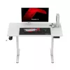 Gaming-Tisch huzaro Hero 8.1 — weißer elektrisch höhenverstellbarer Tisch 120×60 cm, 720–1180 mm, 50 kg Belastbarkeit, Kabelmanagement