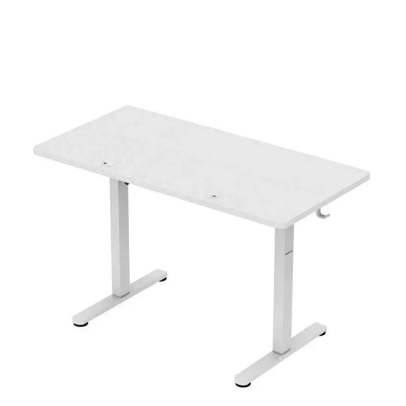 Gaming-Tisch huzaro Hero 8.1 — weißer elektrisch höhenverstellbarer Tisch 120×60 cm, 720–1180 mm, 50 kg Belastbarkeit, Kabelmanagement