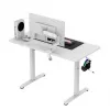 Gaming-Tisch huzaro Hero 8.1 — weißer elektrisch höhenverstellbarer Tisch 120×60 cm, 720–1180 mm, 50 kg Belastbarkeit, Kabelmanagement