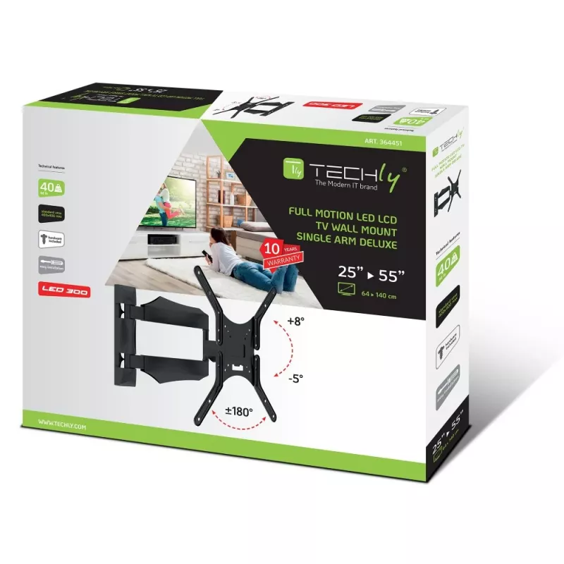 Techly ICA-PLB 271M TV-Wandhalterung 132,1 cm (52 Zoll) Schwarz