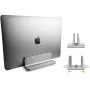 Laptop-Ständer TECHLY Vertikaler Aluminium-Notebook-Ständer Silber für bis zu 17 Zoll (96×150×48 mm, 580 g)