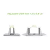 Laptop-Ständer TECHLY Vertikaler Aluminium-Notebook-Ständer Silber für bis zu 17 Zoll (96×150×48 mm, 580 g)