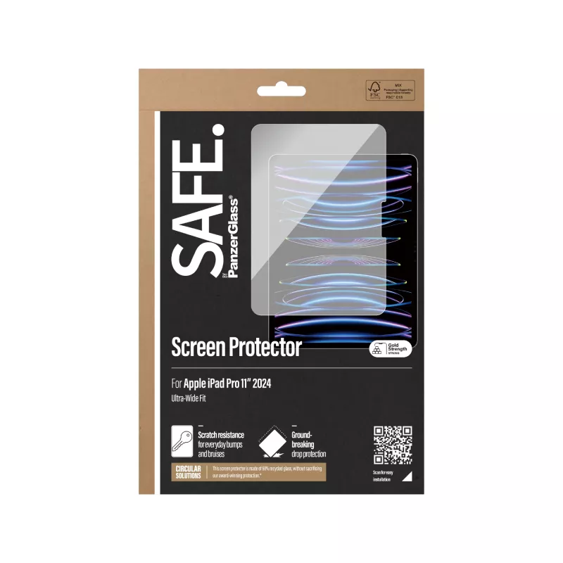 PanzerGlass SAFE. by ® Displayschutzfolie iPad Pro 11'' (2024-2025) | Ultra-Wide Fit