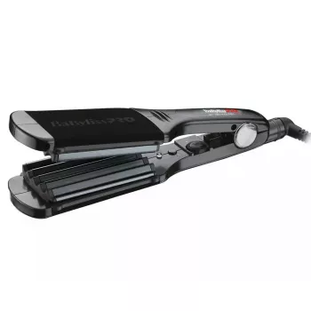 Haarcrimper BABYLISS BAB2512EPCE – kabelgebundene Keramik-Turmalin-Platten, 5 Heizstufen, max. 200 °C, 2,7 m Drehkabel, 0,89 kg, Schwarz mit Pink-Warmton