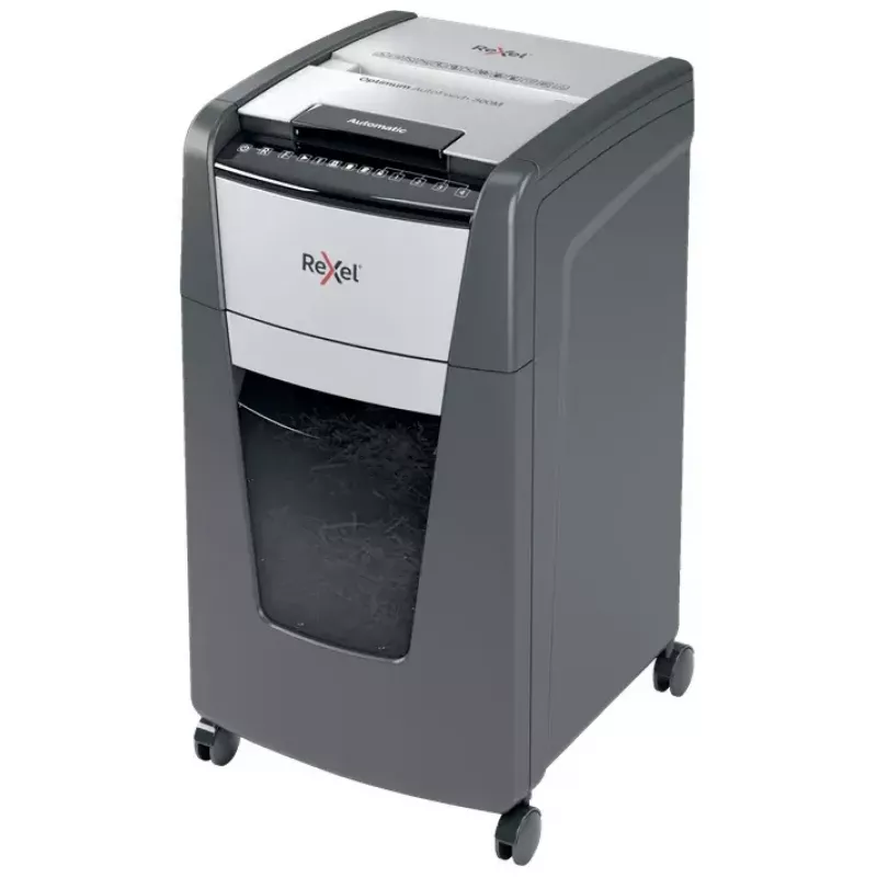 Rexel Optimum Auto+ 300M Papiervernichter Mikroschnitt 55 dB 23 cm Schwarz, Grau