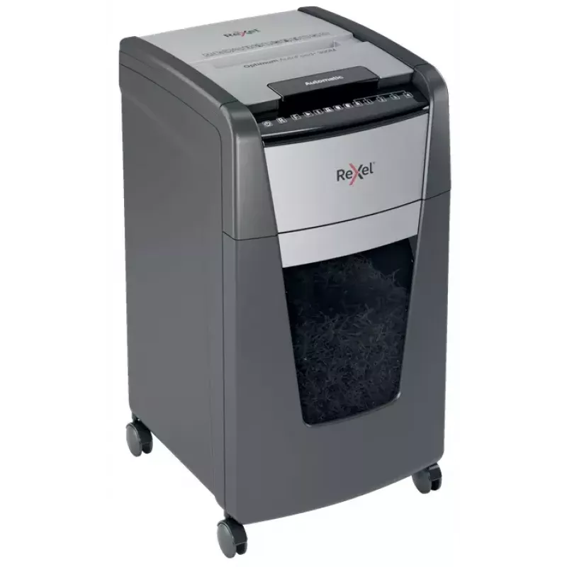 Rexel Optimum Auto+ 300M Papiervernichter Mikroschnitt 55 dB 23 cm Schwarz, Grau