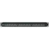 Intellinet Patch Panel, Cat6, FTP, 24-Port, 1U, geschirmt, 90° Top-Entry LSA-Leisten, Schwarz