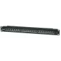Intellinet Patch Panel, Cat6, FTP, 24-Port, 1U, geschirmt, 90° Top-Entry LSA-Leisten, Schwarz