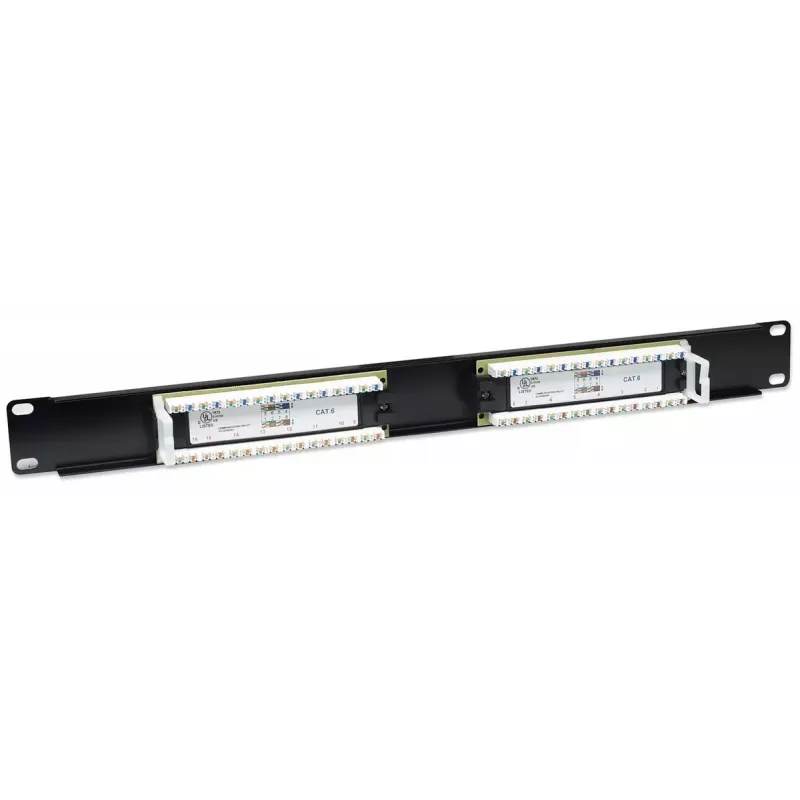 Intellinet Patch Panel, Cat6, UTP, 16-Port, 1U, Schwarz