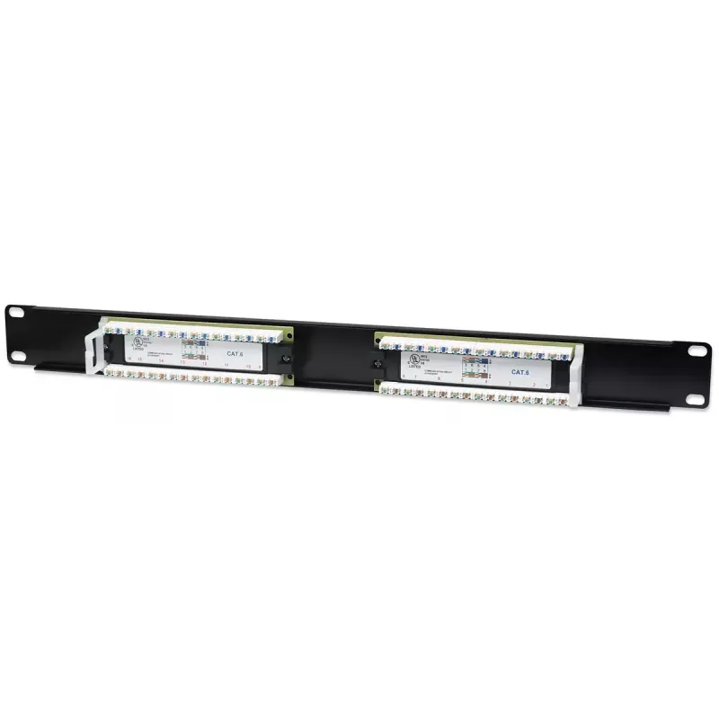 Intellinet Patch Panel, Cat6, UTP, 16-Port, 1U, Schwarz